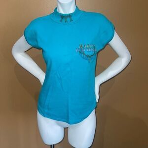 Vintage Harley Davidson Women's Blue T-shirt